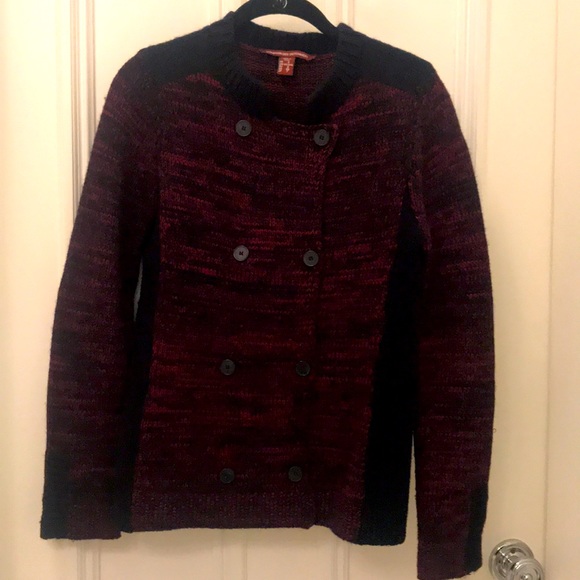 Comptoir Des Cotonniers Knit Sweater Navy/Red -XS - Picture 3 of 11